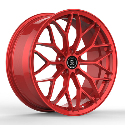 1-teilige geschmiedete Räder rote Speichen Monoblock für Luxusauto-Aluminiumleichtmetallfelgen